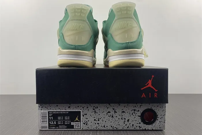 off-white x air jordan 4 sail neptune/T*f*ny green cv9388-102