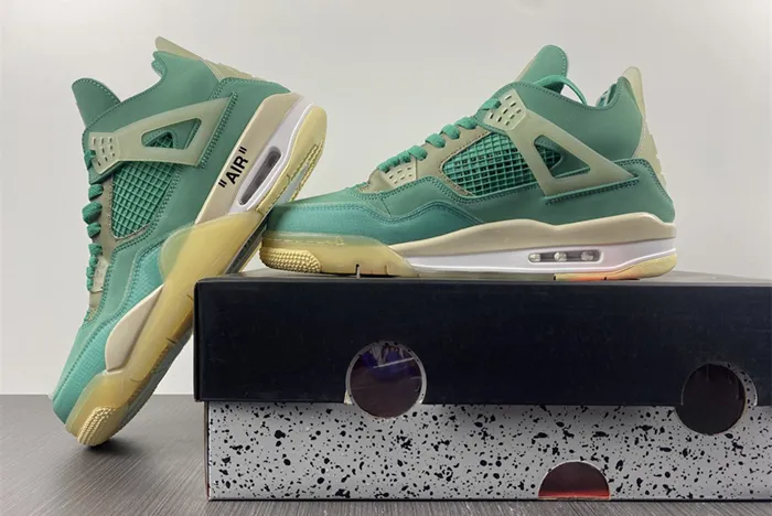 off-white x air jordan 4 sail neptune/T*f*ny green cv9388-102