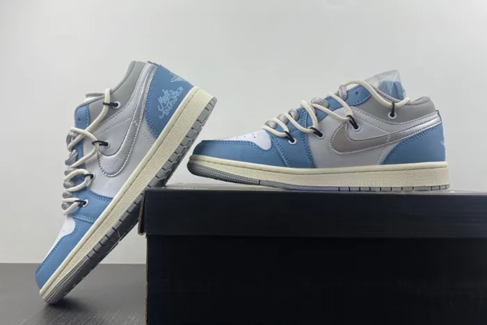 Air Jordan 1 Low Blue Grey Silver 553558-053